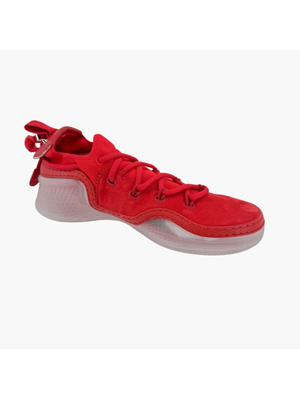 Louboutin Arpoador Drawstring Sock Sneaker Red Suede Size 40 US 10 Women Low Top - Picture 11 of 15